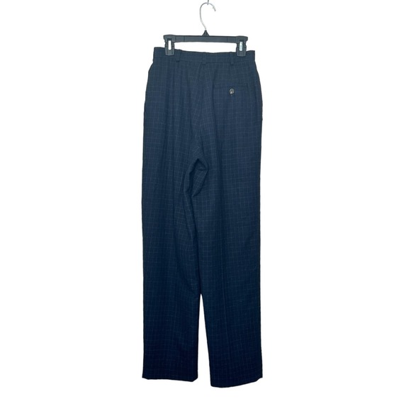 Ralph Lauren vintage blue plaid wool lined pleated pants size 2P - Picture 9 of 11